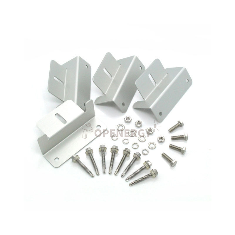 Z tipo aliuminio lydinio saulės skydelio laikiklis RV/jachtos stogui, 4 dalių komplektas, nušlifuotas paviršius ir dažytas, pilna kokybės patikra