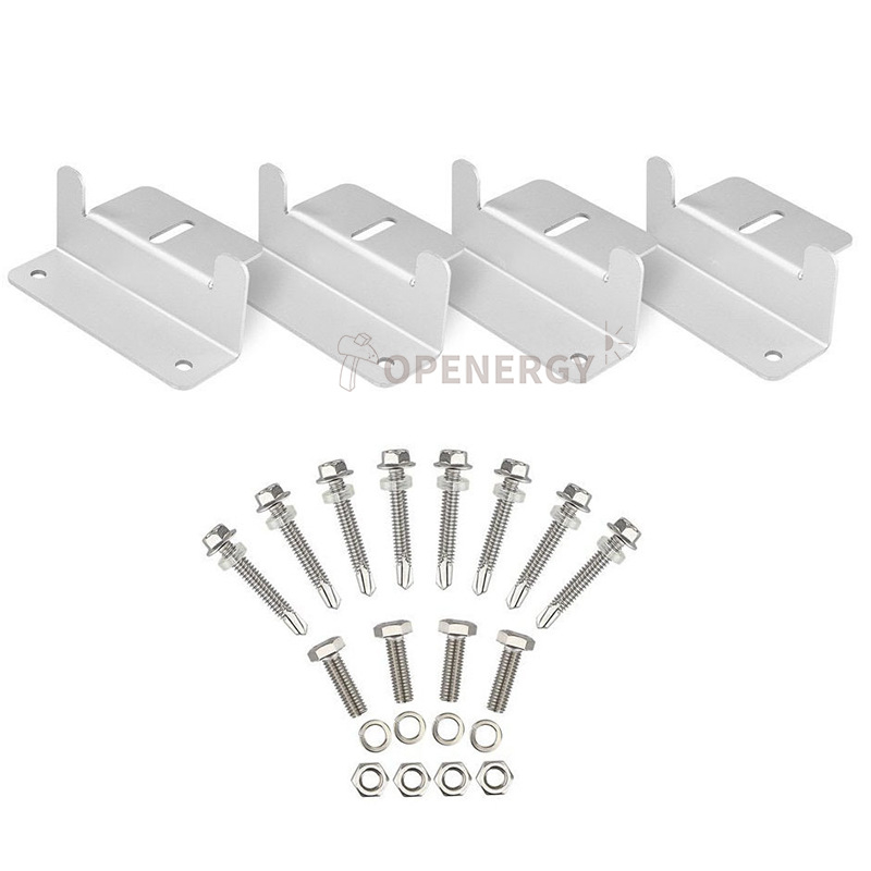 Z tipo aliuminio lydinio saulės skydelio laikiklis RV/jachtos stogui, 4 dalių komplektas, nušlifuotas paviršius ir dažytas, pilna kokybės patikra