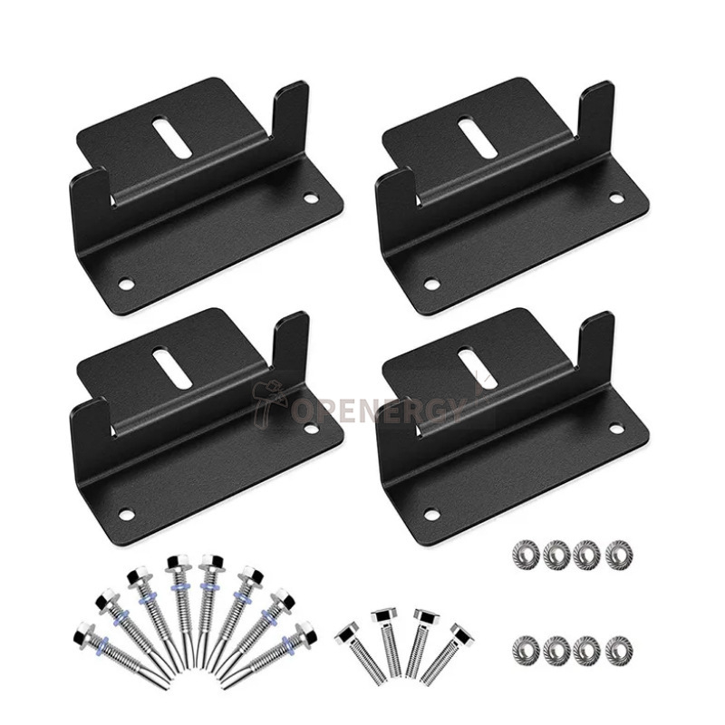 Z tipo aliuminio lydinio saulės skydelio laikiklis RV/jachtos stogui, 4 dalių komplektas, nušlifuotas paviršius ir dažytas, pilna kokybės patikra