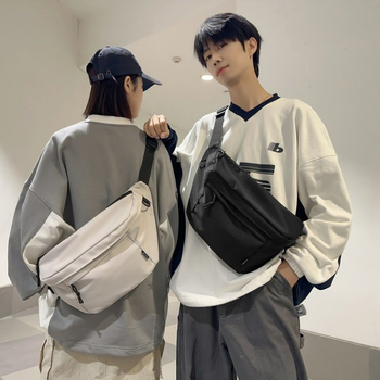 Мъжка чанта за гърдите - разтоварващ дизайн, найлонова външна част, полиестерова подплата, съвместима с 8-инчов лаптоп (За мъже)