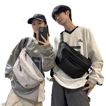 Мъжка чанта за гърдите - разтоварващ дизайн, найлонова външна част, полиестерова подплата, съвместима с 8-инчов лаптоп (За мъже)