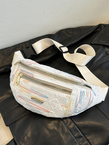 Krūšu soma ar plisējumu, viegla, Oxford audums, rāvējslēdzējs, poliestera oderes