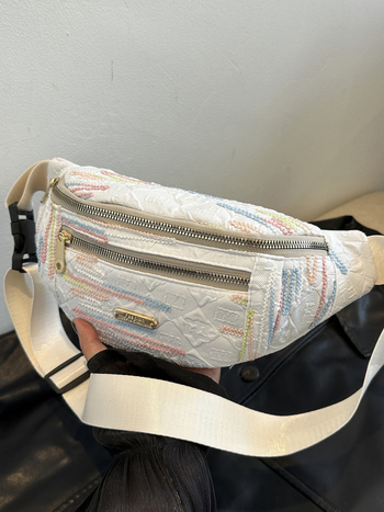 Krūšu soma ar plisējumu, viegla, Oxford audums, rāvējslēdzējs, poliestera oderes