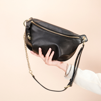 Marent Sievietes Dumpling Crossbody soma - Īsta āda, Pirmās kārtas liellopa āda, Rāvējslēdzēja aizdare, iekšējās kabatas