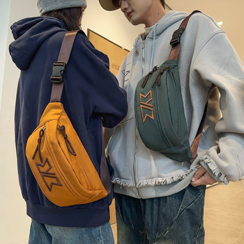 Unisex miesto neiloninis crossbody krepšys su užtrauktuku, vidinė kišenė su užtrauktuku ir poliesterio pamušalas