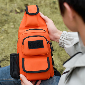 Krūšu soma ārējiem sporta veidiem - neilons, ūdensizturīga, nodilumizturīga, gaisa spilvena siksna, kalnu pārgājienu soma