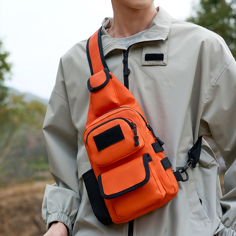 Krūšu soma ārējiem sporta veidiem - neilons, ūdensizturīga, nodilumizturīga, gaisa spilvena siksna, kalnu pārgājienu soma