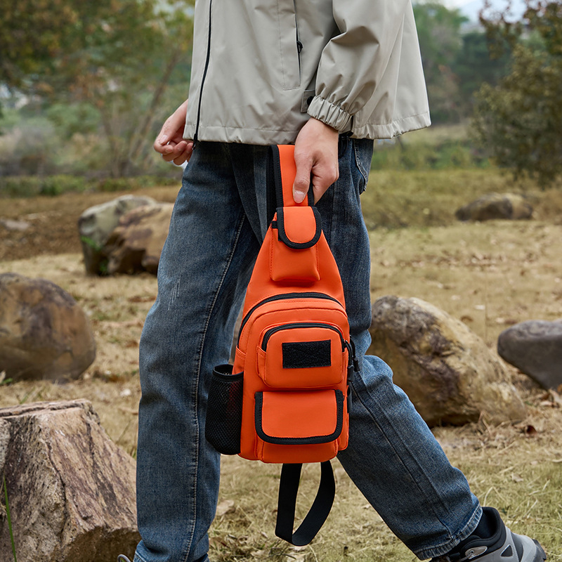 Krūšu soma ārējiem sporta veidiem - neilons, ūdensizturīga, nodilumizturīga, gaisa spilvena siksna, kalnu pārgājienu soma