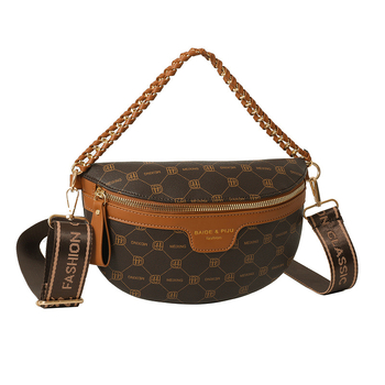 Τσάντα PU δέρματος σε σχήμα κελύφους – αστικός σχεδιασμός, crossbody με φερμουάρ και πολυεστερική επένδυση