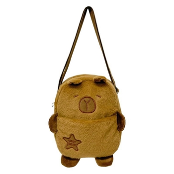 Capybara τσάντα ώμου crossbody — βελούδινη, μικρή κάθετη τετράγωνη, φερμουάρ, μία ιμάντας, αστικός μινιμαλισμός