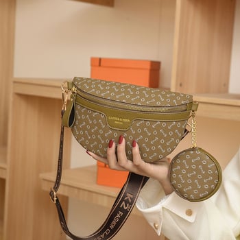 PU gatvės stiliaus crossbody krepšys su užtrauktuku, 3D išorė, ID kortelės kišenė