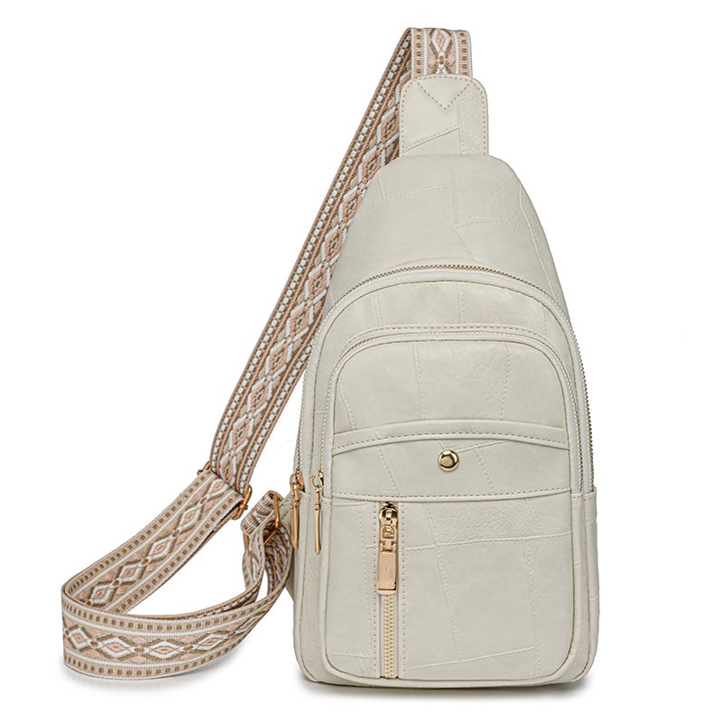 Crossbody rankinė - Europos ir Amerikos retro stilius, PU oda, 2024 rudens leidimas, užtrauktukas uždarymas, poliesterio įdaila, paslėpta kišenė su užtrauktuku + telefonui kišenė