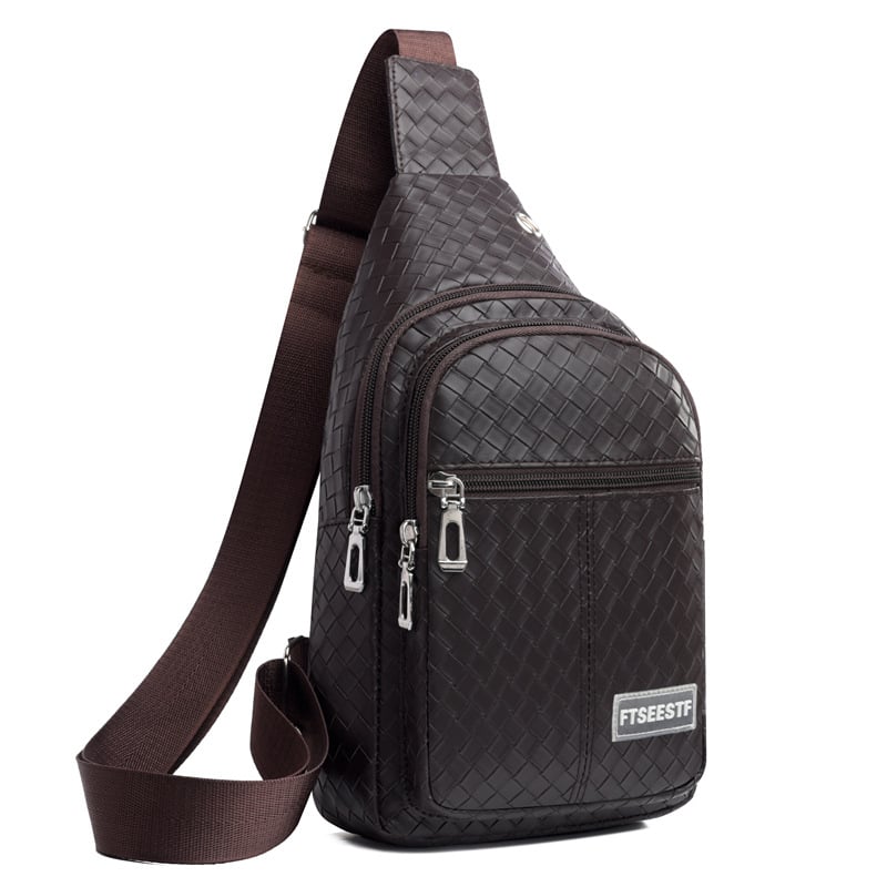 Vyrų PU odinis krepšys per pečius, atsparus vandeniui, atsparus dėvėjimui, verslo stiliui, keli kišes