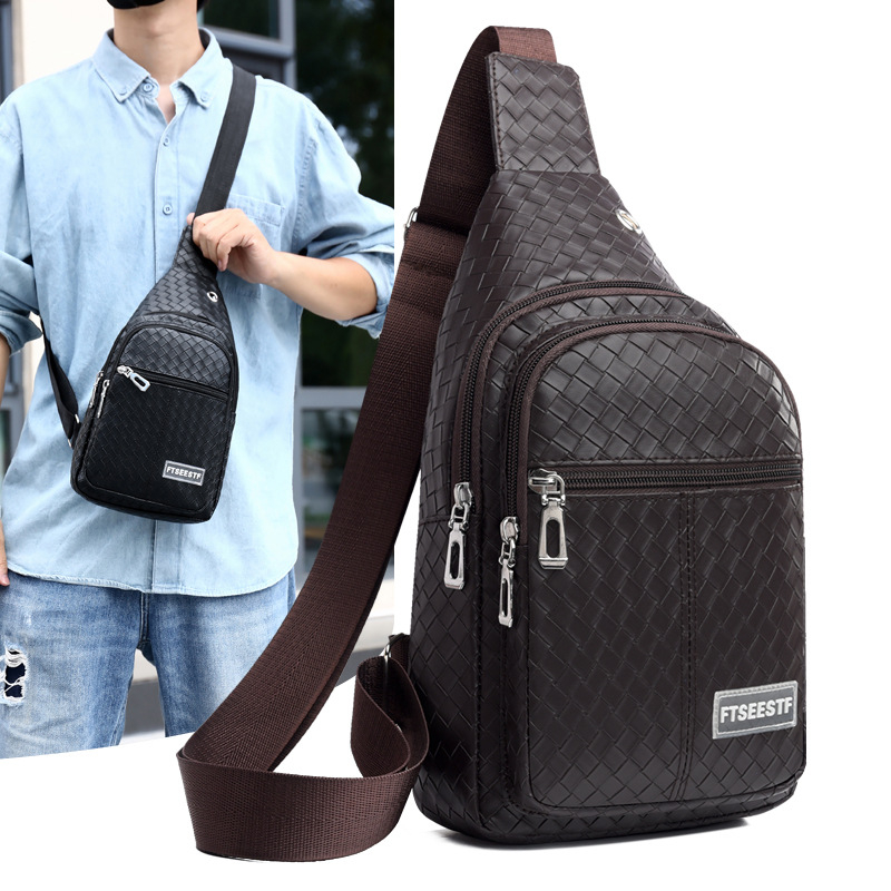 Vyrų PU odinis krepšys per pečius, atsparus vandeniui, atsparus dėvėjimui, verslo stiliui, keli kišes