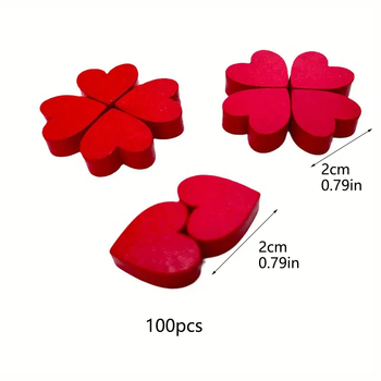 Дървен сърцевиден орнамент за настолен декор, Деня на Свети Валентин, модерен минималистичен стил, модел A13