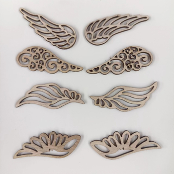 Ξύλινο DIY διακοσμητικό με διάτρητο σχήμα φτερών, μοντέρνο και απλό στυλ