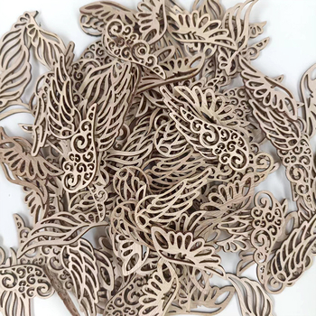 Ξύλινο DIY διακοσμητικό με διάτρητο σχήμα φτερών, μοντέρνο και απλό στυλ