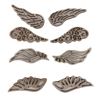 Ξύλινο DIY διακοσμητικό με διάτρητο σχήμα φτερών, μοντέρνο και απλό στυλ