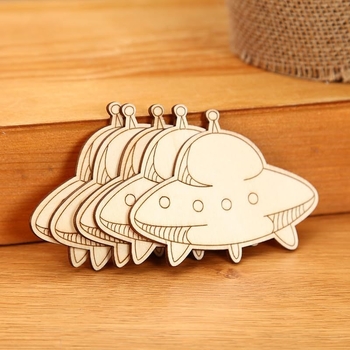 Незавършена куха дървена висулка-ракета-планета за DIY занаяти, дърво от топола, занаятчийска висулка, модерен минималистичен стил, подходяща за домашно обзавеждане