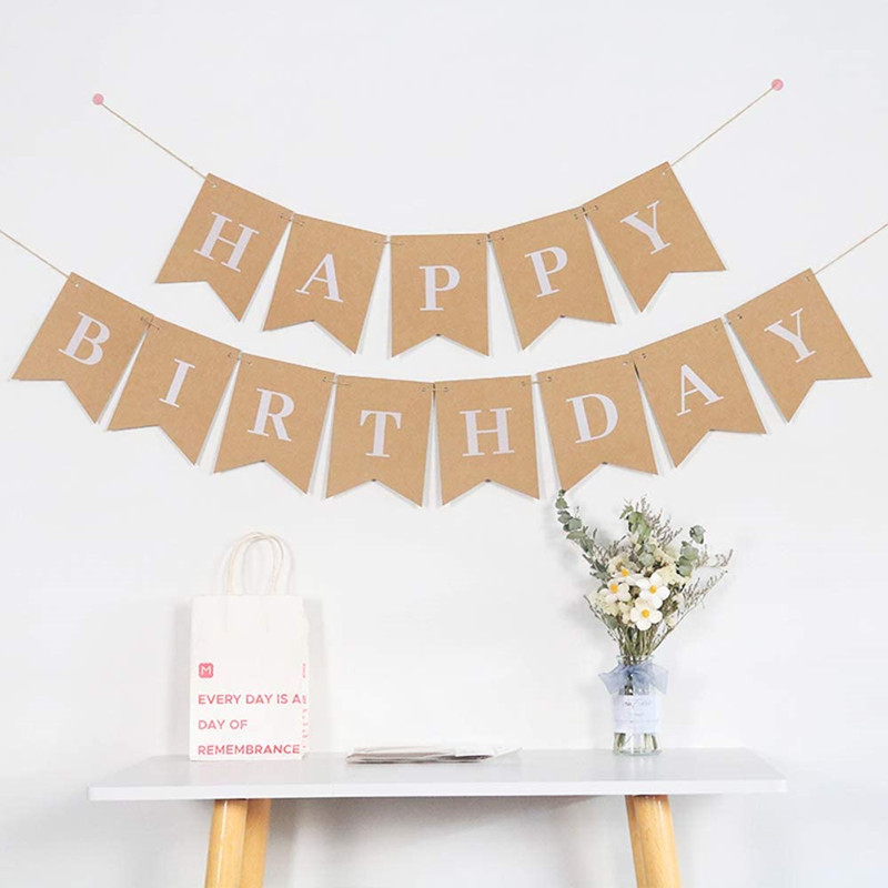 HAPPY BIRTHDAY Burlap banner – Scenska dekoracija (Materijal: Tkanina; Prilagodba: Da; Pogodno kao poslovni pokloni)