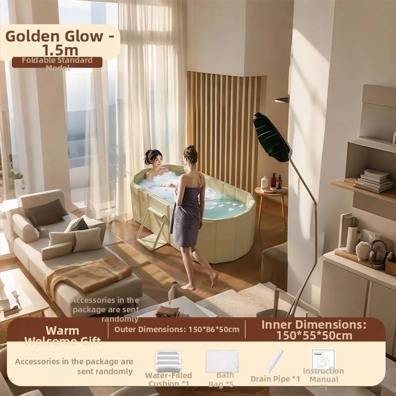 Πτυσσόμενη μπανιέρα για ενήλικες για πλήρες μπάνιο σώματος, υλικό από τεντόπανο