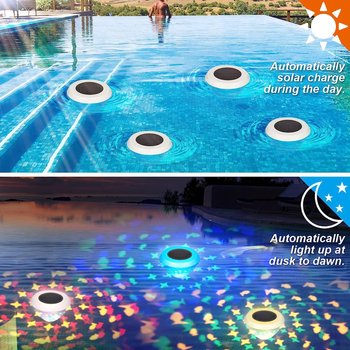 Ηλιακή Πλωτή Φωτεινή Πισίνας RGB LED, IP68 Αδιάβροχο, Επαγωγικός Διακόπτης, Αυτόνομη Λειτουργία, 50.000 ώρες ζωής