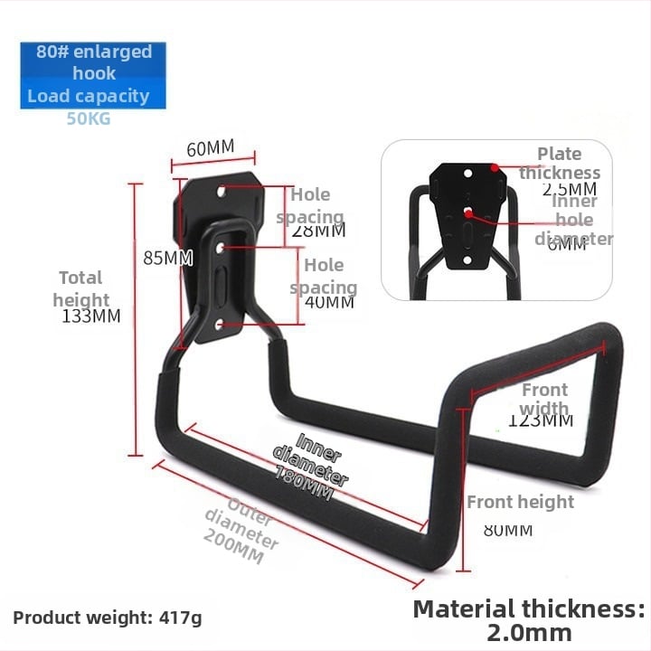 Dvigubas sieninis kabliukas iš geležies, modernus minimalistinis dizainas, apkrova 15–20 kg, komplektas 5 vnt.