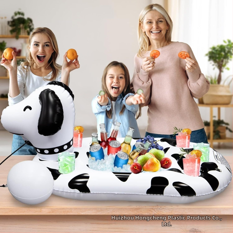 Putuojamas Ledų Baras ir Ledų Kibiras – Ananasų Šuniuko Tema, Savarankiškos Šventės, Nešiojamas Porinis Padėklas Gėrimams; Medžiaga: ekologiškas PVC; Prekės ženklas: Labeling; Kategorija: Kita