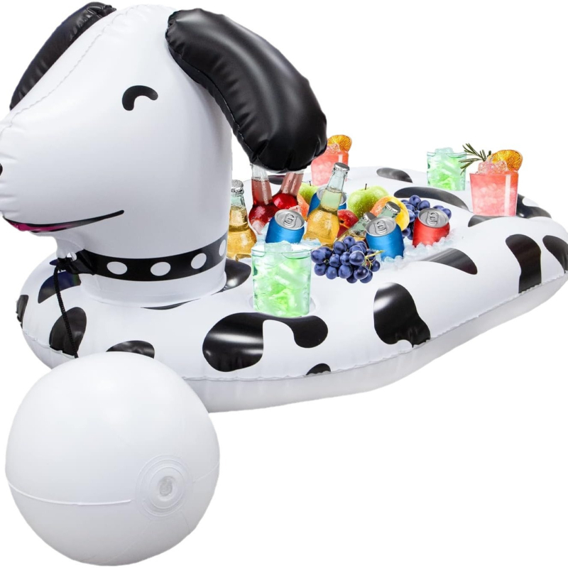 Putuojamas Ledų Baras ir Ledų Kibiras – Ananasų Šuniuko Tema, Savarankiškos Šventės, Nešiojamas Porinis Padėklas Gėrimams; Medžiaga: ekologiškas PVC; Prekės ženklas: Labeling; Kategorija: Kita