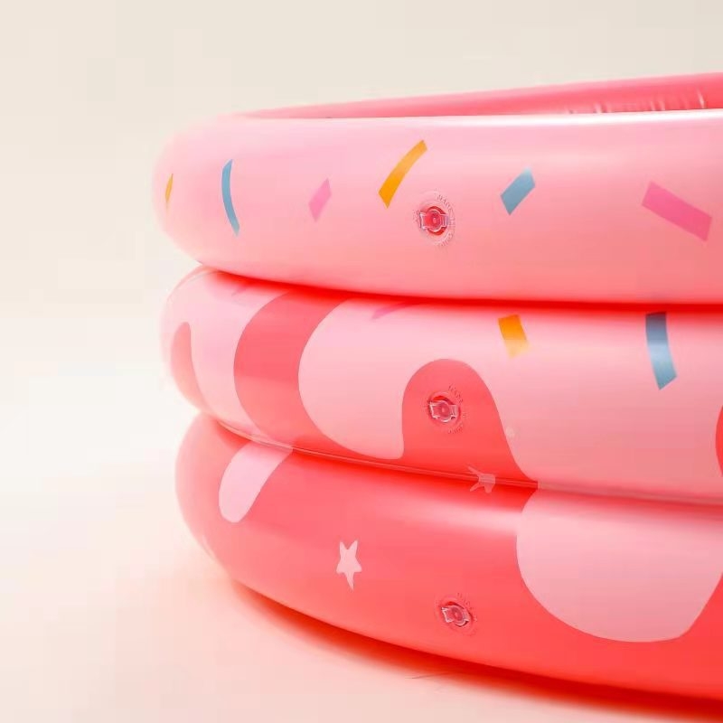 Suapvalintas spurgos formos pripučiamas baseinas vaikams – PVC, INFTOY, namų naudojimui, vaikų vandens žaidimams