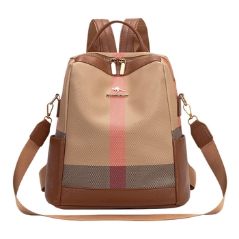 Rucsac feminin PU antifurt, cu fermoar și buzunare interioare: buzunar secret cu fermoar, buzunar pentru telefon, buzunar pentru card de identitate, cu strat interior