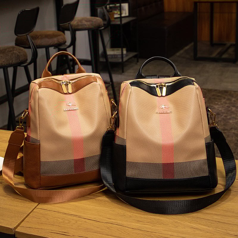 Rucsac feminin PU antifurt, cu fermoar și buzunare interioare: buzunar secret cu fermoar, buzunar pentru telefon, buzunar pentru card de identitate, cu strat interior