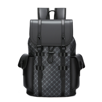 Férfi hátizsák PU‑ból — városi stílusú laptop táska, 20-35L, vízálló, illeszkedik 15 hüvelykes laptophoz, görbült vállpántok