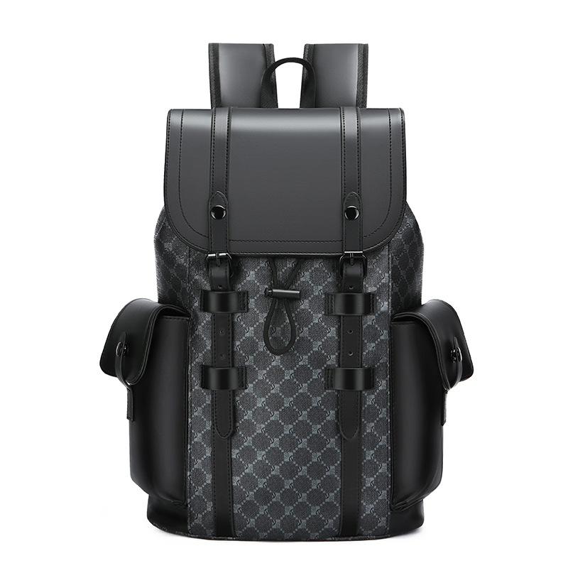 Férfi hátizsák PU‑ból — városi stílusú laptop táska, 20-35L, vízálló, illeszkedik 15 hüvelykes laptophoz, görbült vállpántok