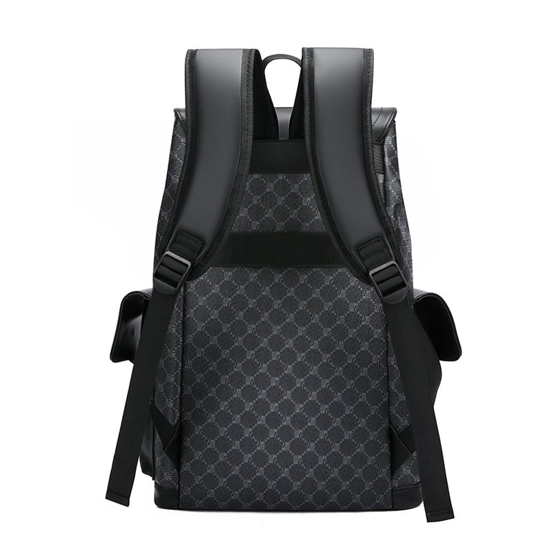 Férfi hátizsák PU‑ból — városi stílusú laptop táska, 20-35L, vízálló, illeszkedik 15 hüvelykes laptophoz, görbült vállpántok