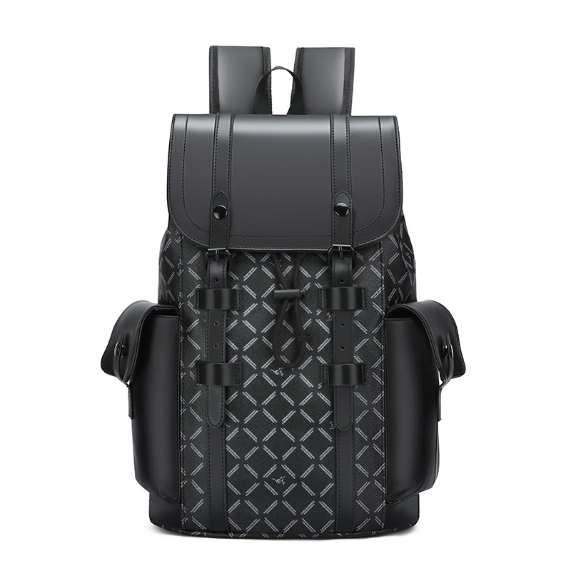 Férfi hátizsák PU‑ból — városi stílusú laptop táska, 20-35L, vízálló, illeszkedik 15 hüvelykes laptophoz, görbült vállpántok