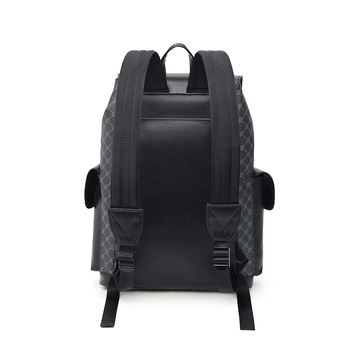 Ανδρική τσάντα πλάτης για επαγγελματικά ταξίδια με street style, PU υλικό, αδιάβροχη, 20–35L, για 15\'\' φορητό υπολογιστή, ιμάντες αερόσωφης