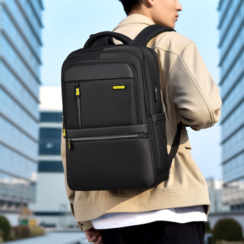 Unisex επιχειρηματικό σακίδιο πλάτης, κορεατικού στυλ, για 14 ιντσών φορητό υπολογιστή, χωρητικότητα κάτω των 20 L, καμπύλοι ιμάντες ώμων, για ταξίδια αναψυχής
