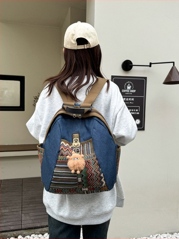 Τσαντάκι πλάτης ταξιδιού από τζιν, Unisex, Χωρητικότητα κάτω από 20L, Χωράει 8-ιντσών φορητό υπολογιστή, Αστικός μινιμαλισμός