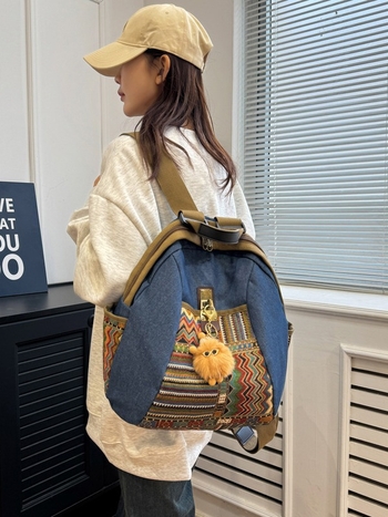 Τσαντάκι πλάτης ταξιδιού από τζιν, Unisex, Χωρητικότητα κάτω από 20L, Χωράει 8-ιντσών φορητό υπολογιστή, Αστικός μινιμαλισμός