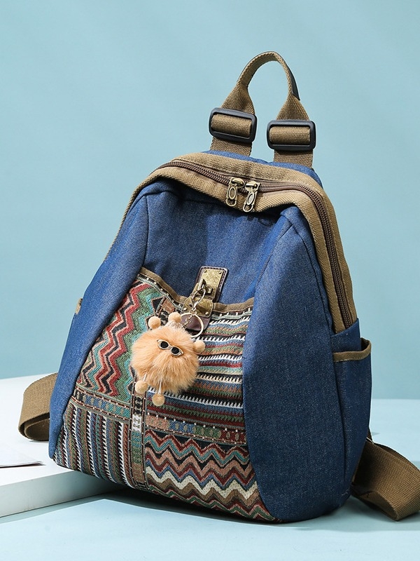 Denim utazó hátizsák, uniszex, kapacitás kevesebb mint 20L, 8 hüvelykes laptop kompatibilis, városi minimalista stílus