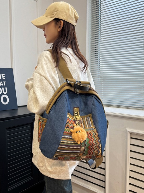 Denim utazó hátizsák, uniszex, kapacitás kevesebb mint 20L, 8 hüvelykes laptop kompatibilis, városi minimalista stílus