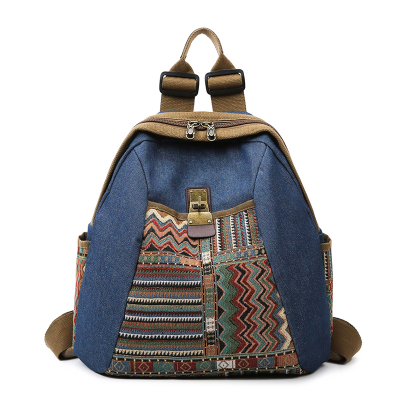 Denim utazó hátizsák, uniszex, kapacitás kevesebb mint 20L, 8 hüvelykes laptop kompatibilis, városi minimalista stílus