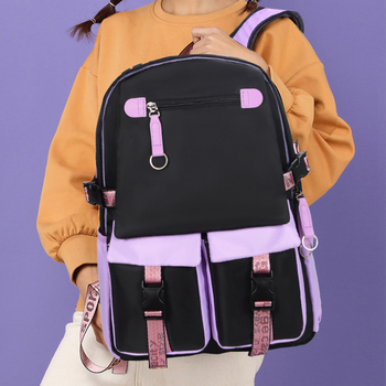 Rucsac universitar unisex, din material Oxford, impermeabil, capacitate 20–35 L, compatibil cu laptop de 16 inch, model geometric