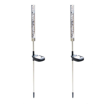 Градинско слънчево LED осветление, корпус от неръждаема стомана, IP65, 0.5W, 6–12 ч работа, модел WJ-DC-QPB