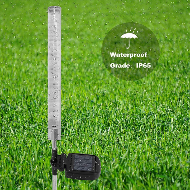 Градинско слънчево LED осветление, корпус от неръждаема стомана, IP65, 0.5W, 6–12 ч работа, модел WJ-DC-QPB