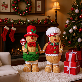 Bai Xuan Ziemassvētku karikatūras auduma lelle piparkūku vīrietis stāvoša vitrīnas dekoriem