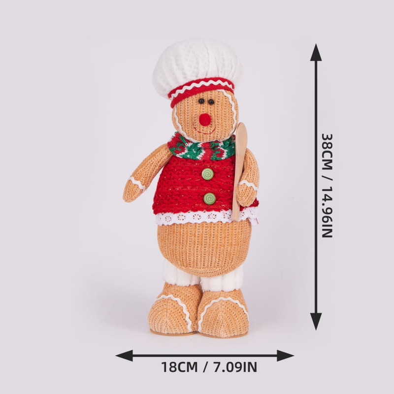 Bai Xuan Ziemassvētku karikatūras auduma lelle piparkūku vīrietis stāvoša vitrīnas dekoriem