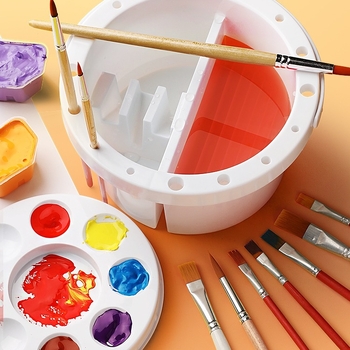 Trijų vienoje plovimo kibiras su palete, nešiojamas daugiafunkcinės tapybos priemonės; prekė Variety; medžiaga: šilkas gėlė; bazinis įpakavimas