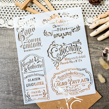 Vardo plokštelės šablonas su tuščiu šablonu DIY sienos meno komplektas — derva, skulptūros procesas, purškimo maskavimas